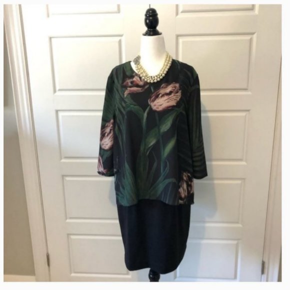 Ted Baker Palm Floral overhang tunic dress size 3 nwot - Picture 5 of 14